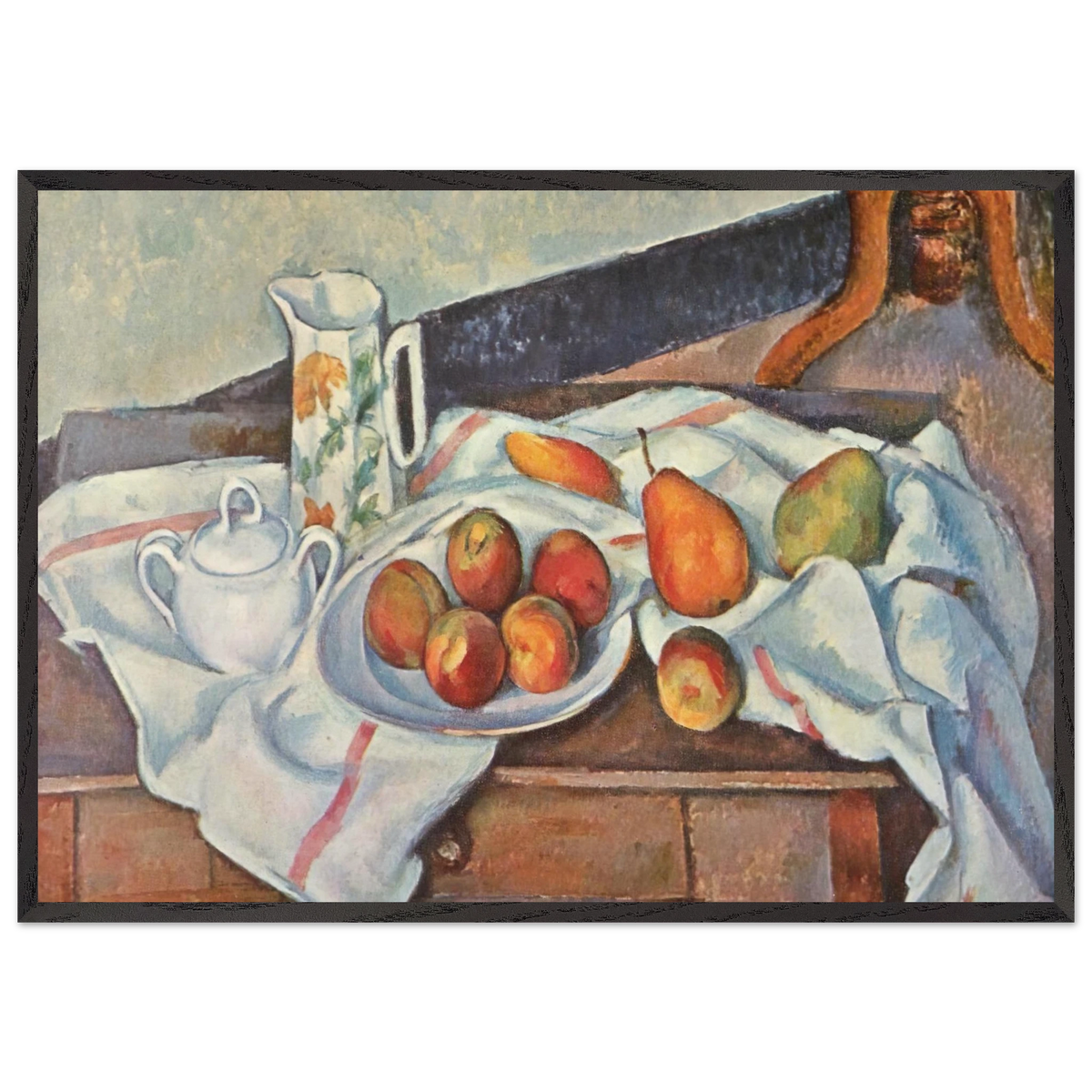 Still Life with Sugar - Paul Cezanne 70x100 cm / 28x40 inches Framed Art Print – Black Wooden Frame