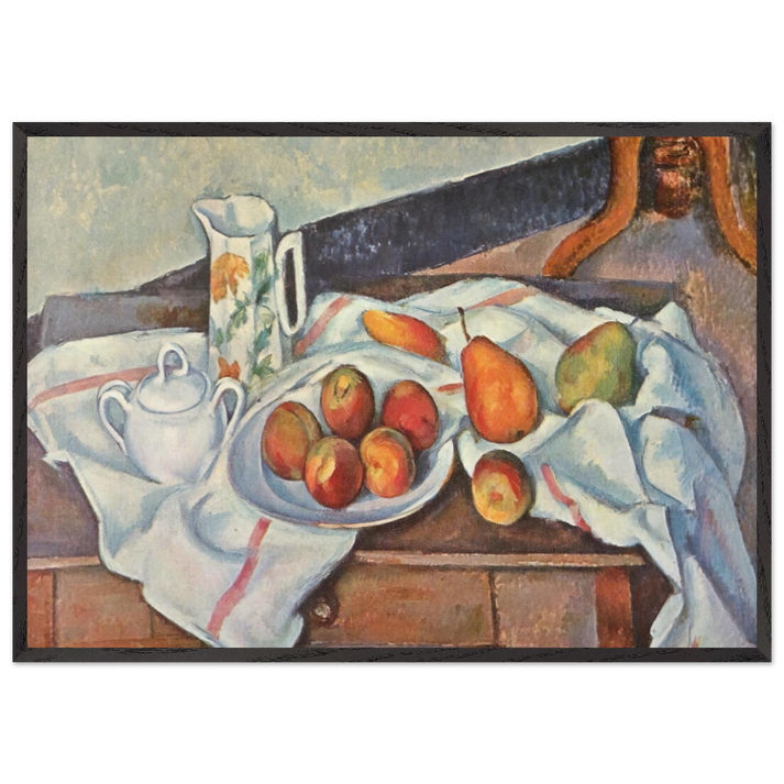 Still Life with Sugar - Paul Cezanne 70x100 cm / 28x40 inches Framed Art Print – Black Wooden Frame