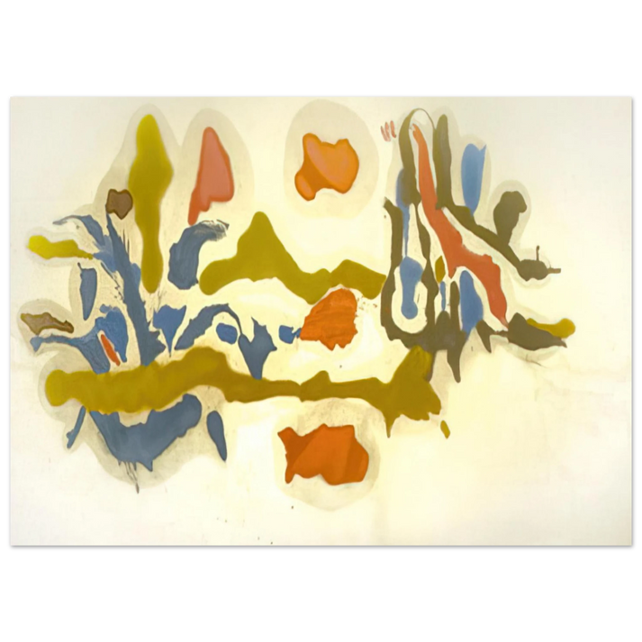 Helen Frankenthaler - Seascape with Dunes - 1962 Wall art - 70x100 cm / 28x40 inches - Premium Wooden Framed Poster With Fine Art Paper-canvas - Wood frame