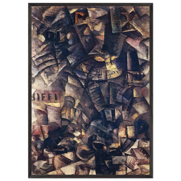 GALLERIA IN MILAN - Carlo Carra 70x100 cm / 28x40 inches Framed Art Print – Black Wooden Frame