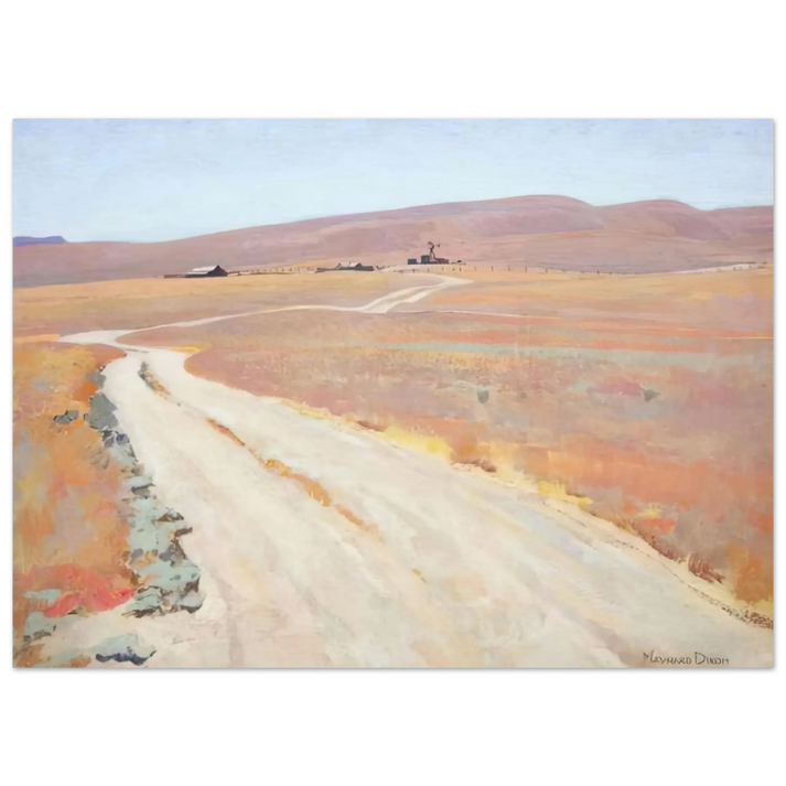 Maynard Dixon - ABANDONED RANCH 1935 Wall art - 21x29.7 cm / 8x12" - Premium Wooden Framed Poster With Fine Art Paper - White frame