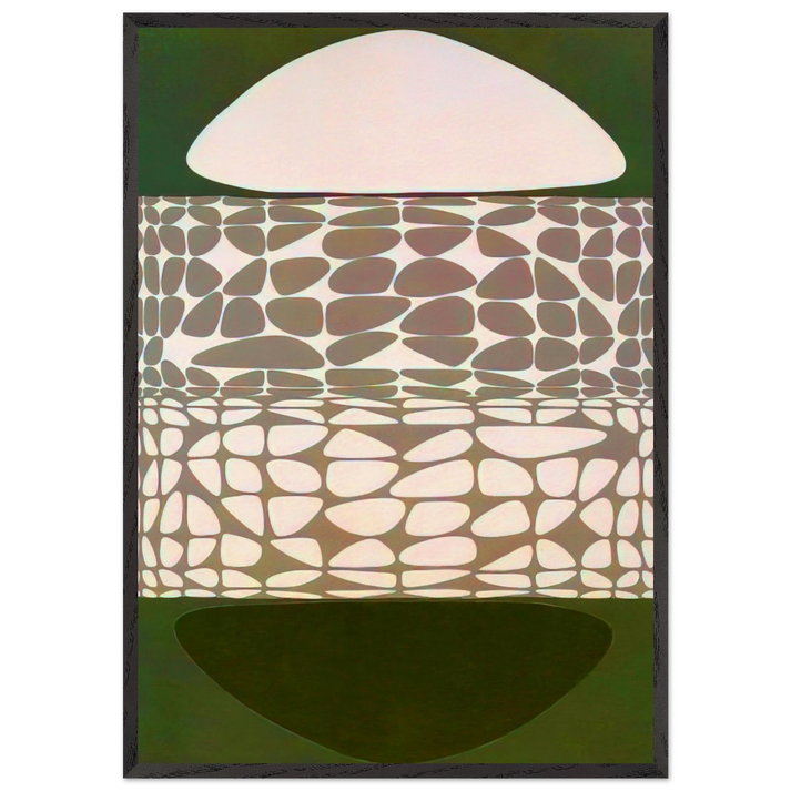 Meandres Belle-Isle - 1951 - Victor Vasarely 70x100 cm / 28x40 inches Framed Art Print – Black Wooden Frame