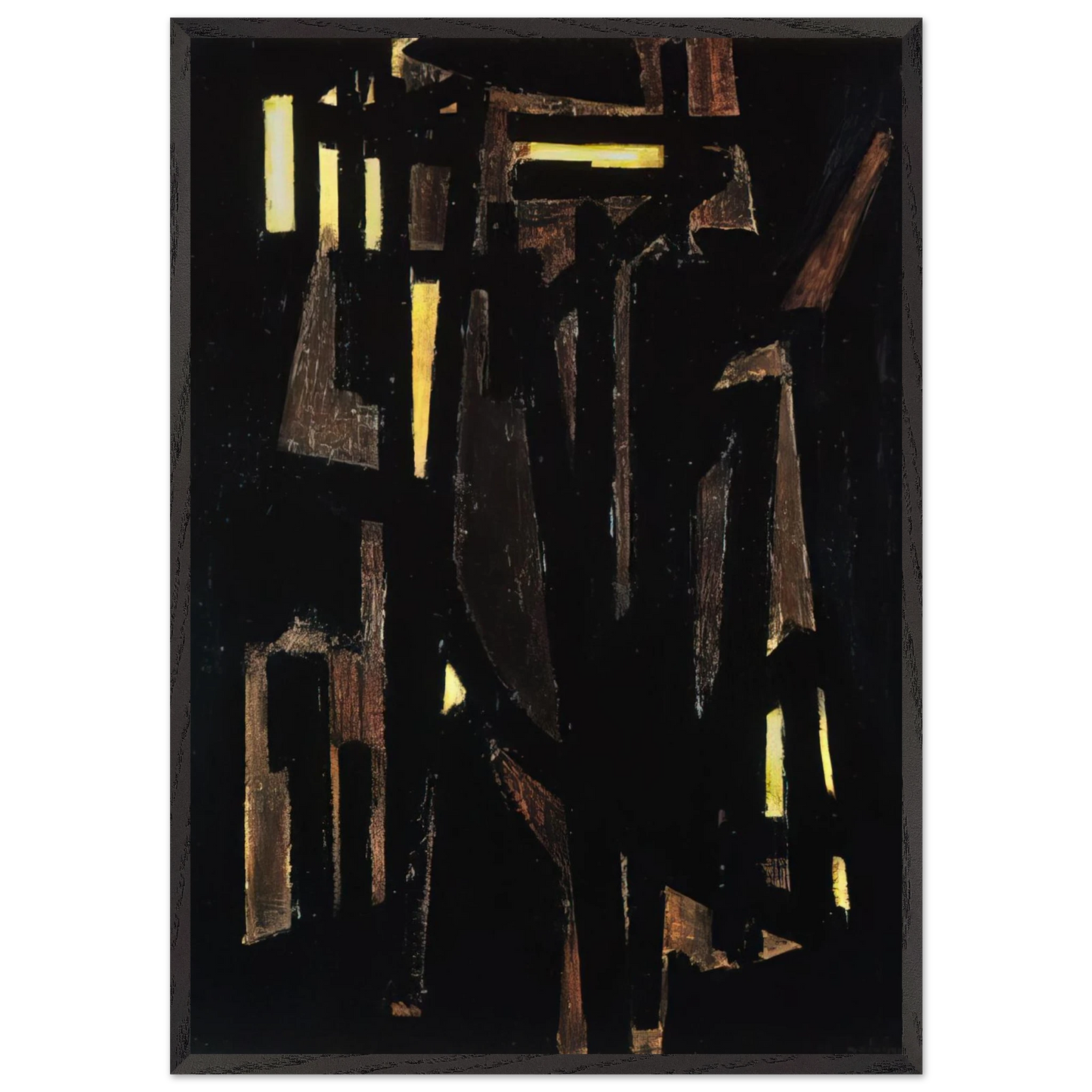 Peinture 146 x 114 cm 1950 - 1950 - Pierre Soulages 70x100 cm / 28x40 inches Framed Art Print – Black Wooden Frame