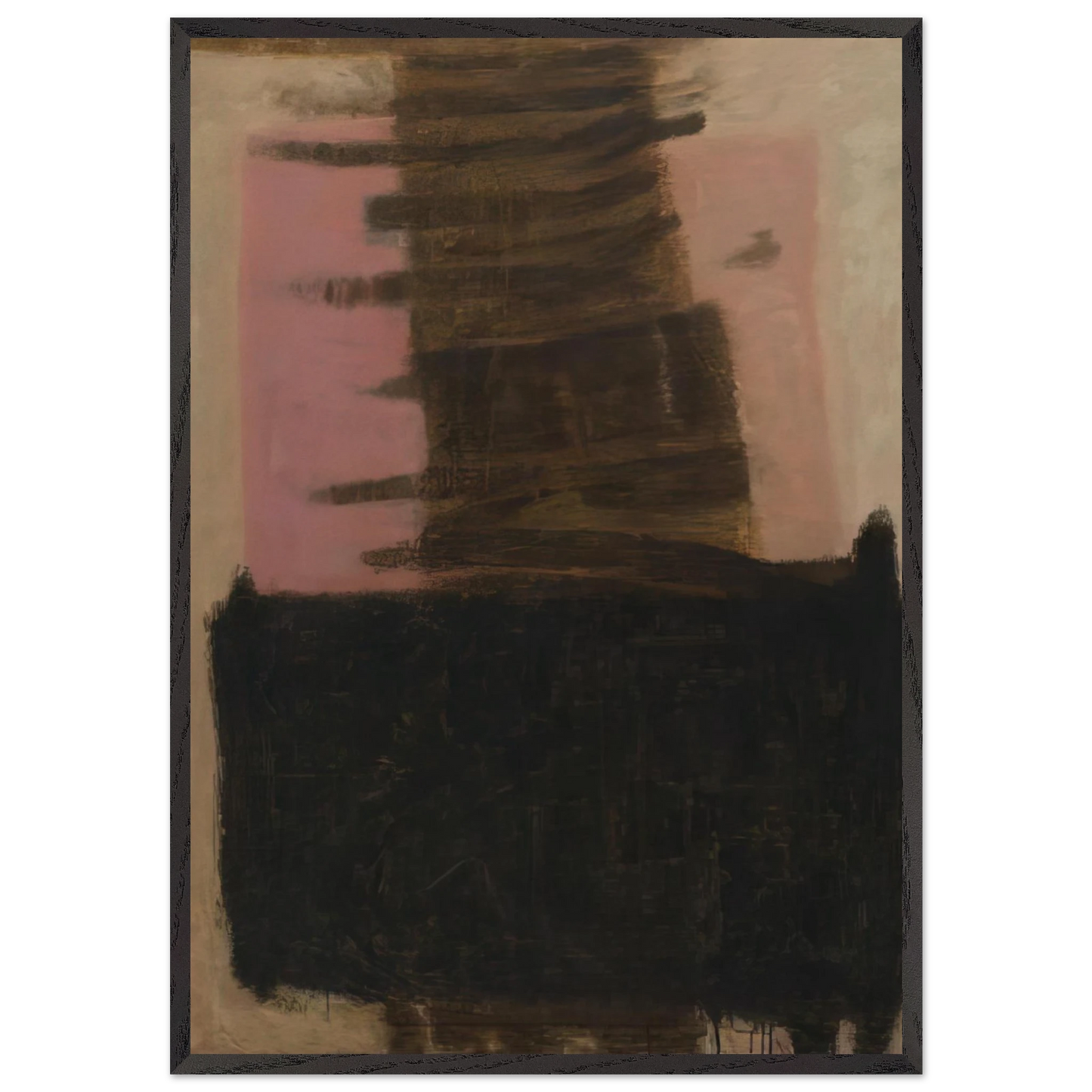 Composition in Black Ochre - 1957 - Adja Yunkers 70x100 cm / 28x40 inches Framed Art Print – Black Wooden Frame