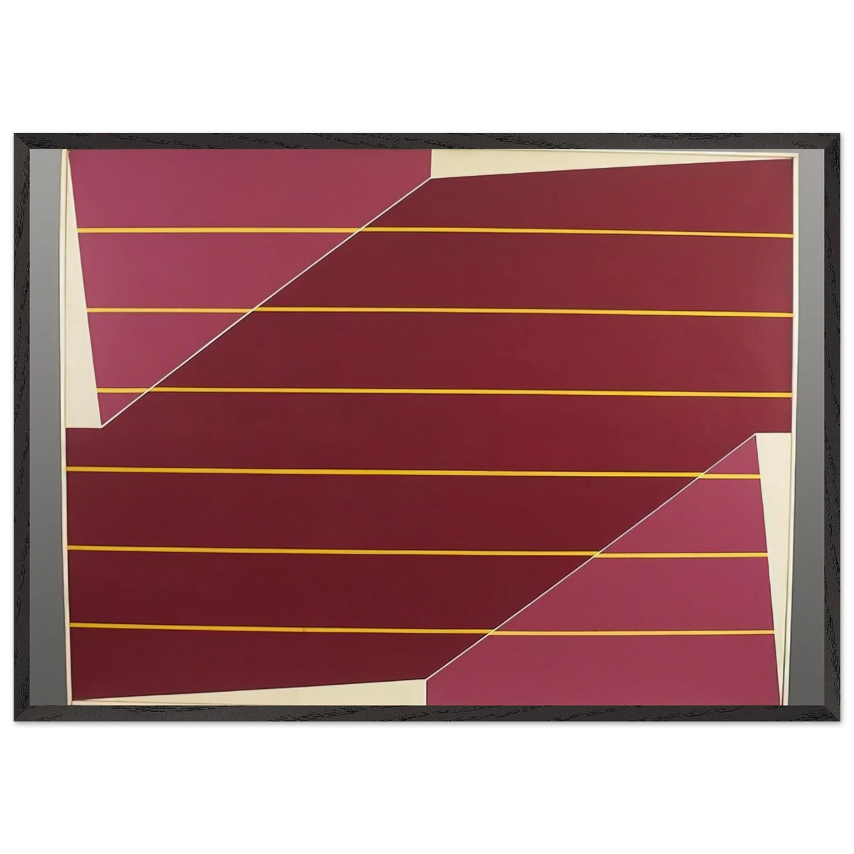 Line Rotation - 1964 - Larry Zox 70x100 cm / 28x40 inches Framed Art Print – Black Wooden Frame