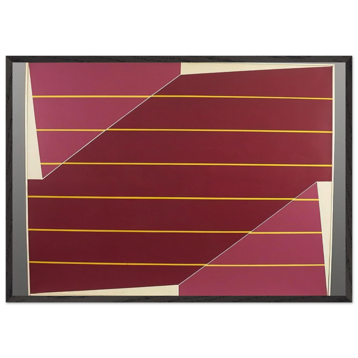 Line Rotation - 1964 - Larry Zox 70x100 cm / 28x40 inches Framed Art Print – Black Wooden Frame