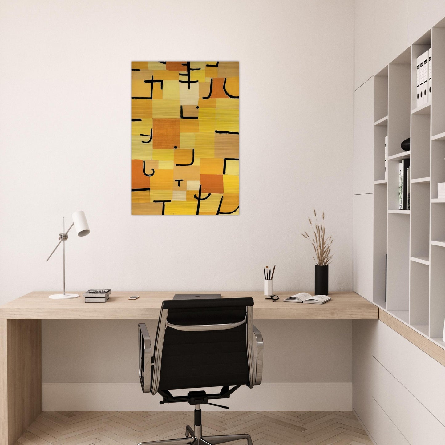 CHARACTERS IN YELLOW 1937 - Paul Klee Brushed Aluminum Print - 70x100 cm / 28x40 inches | Paul Klee Aluminum Print | Paul Klee Prints