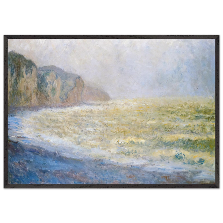 Cliff at Pourville - claude monet 70x100 cm / 28x40 inches Framed Art Print – Black Wooden Frame