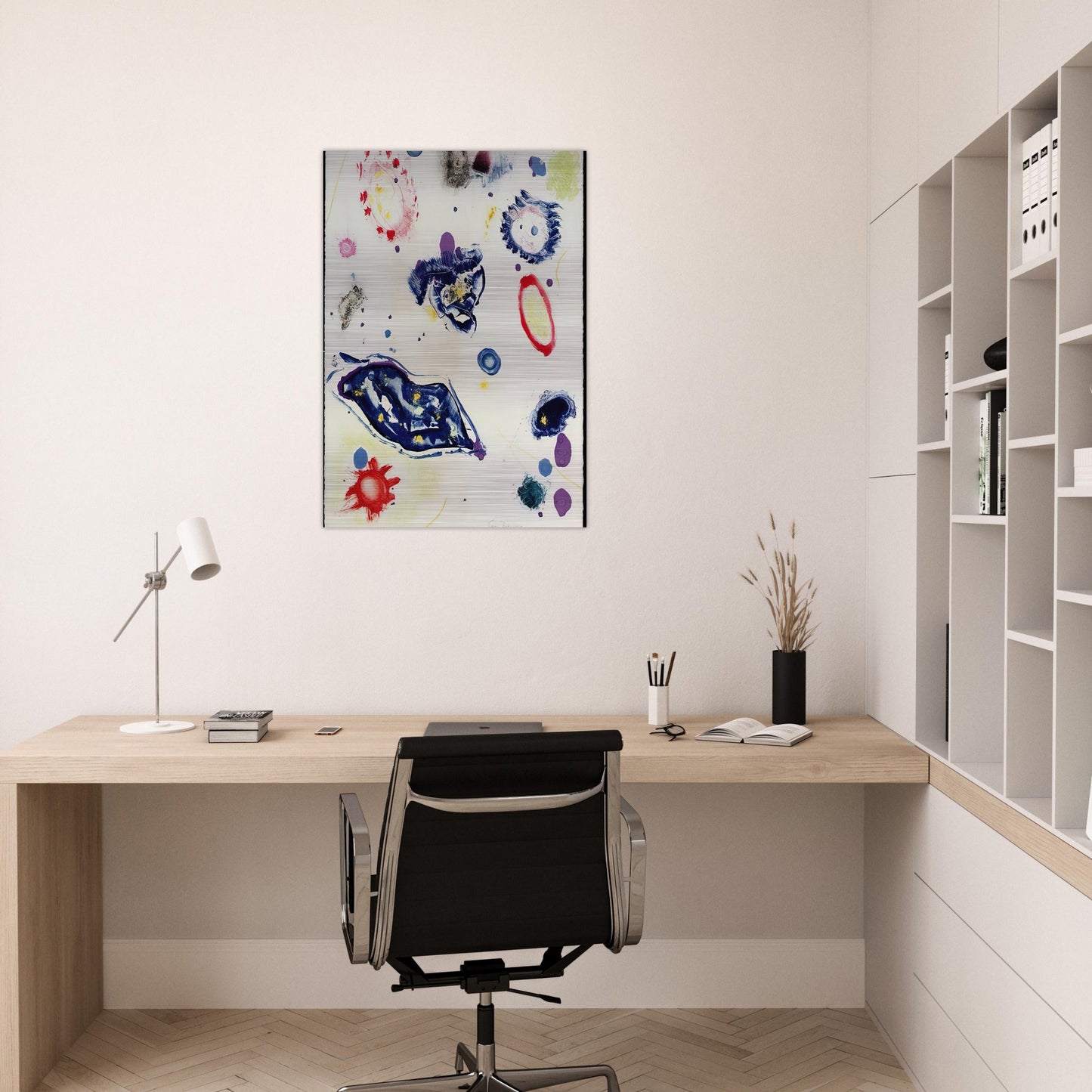 Untitled #1 - Sam Francis Brushed Aluminum Print - 70x100 cm / 28x40 inches | Sam Francis Aluminum Print | Sam Francis Prints