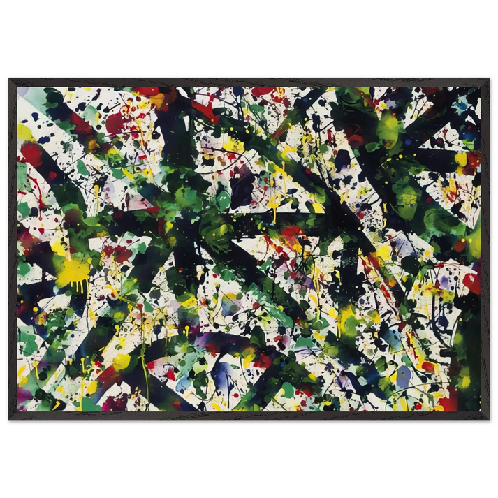 Green Buddha - Sam Francis 70x100 cm / 28x40 inches Framed Art Print – Black Wooden Frame