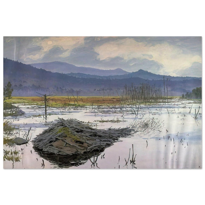Beaver Pond - 1976 - Neil Welliver Art Prints - 100x150 cm / 40x60″ inches | Neil Welliver Poster | Neil Welliver Prints