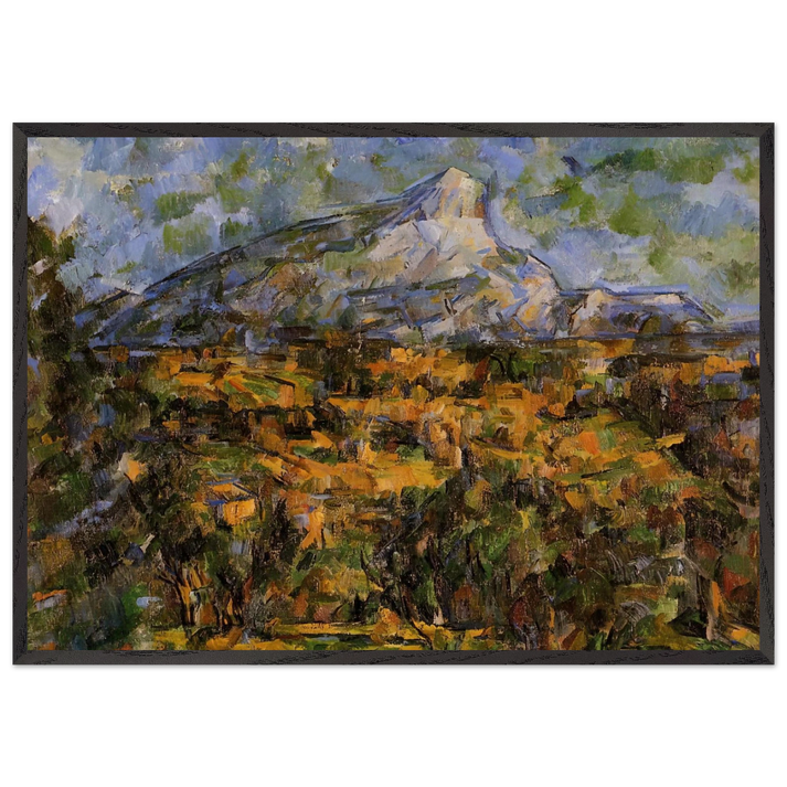 Mont Sainte-Victoire Seen from les Lauves - Paul Cezanne 70x100 cm / 28x40 inches Framed Art Print – Black Wooden Frame