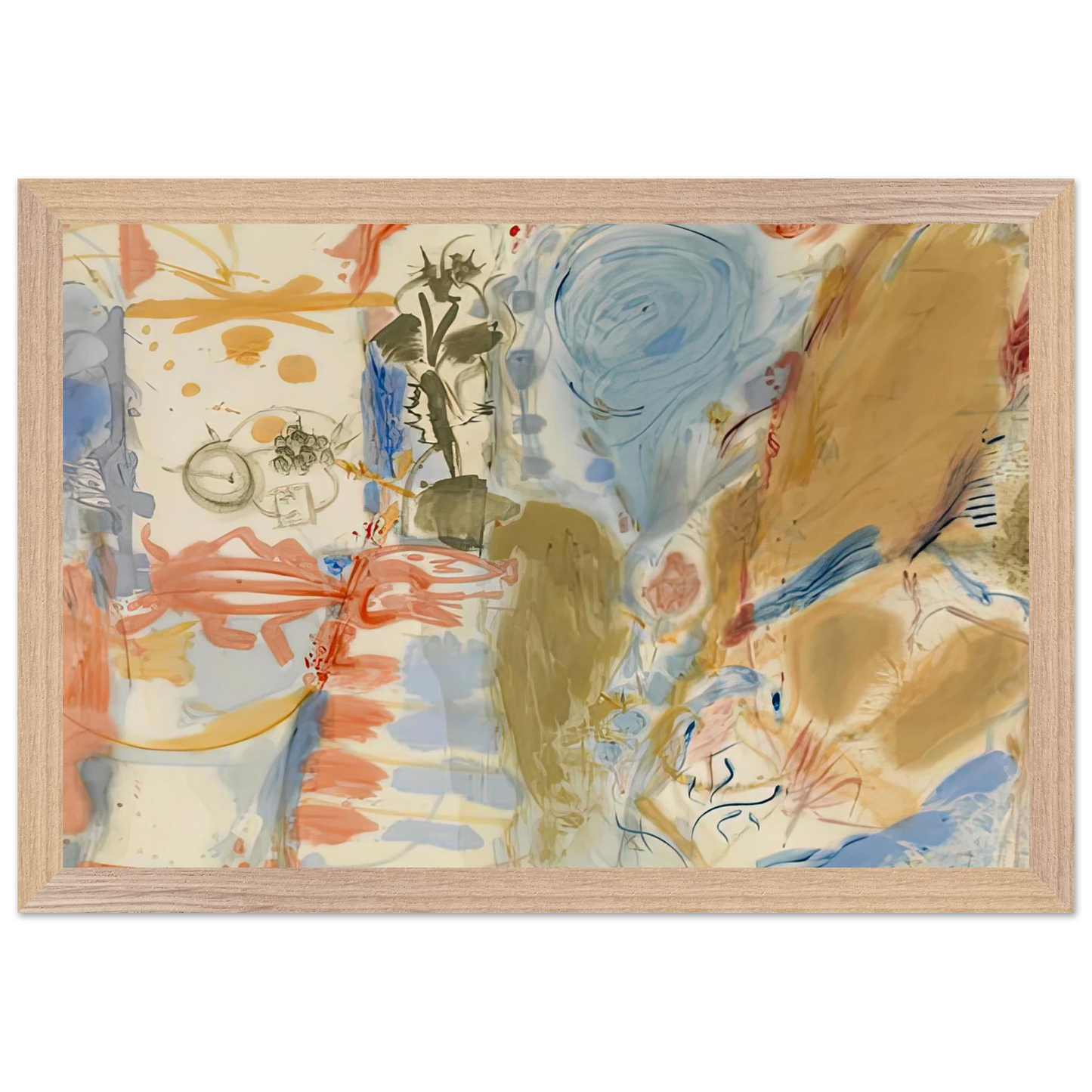Helen Frankenthaler - Western Dream, 1957- Wall Art - 60x80 cm / 24x32 inches - Premium Wooden Framed Poster With Fine Art Paper-canvas - Wood frame
