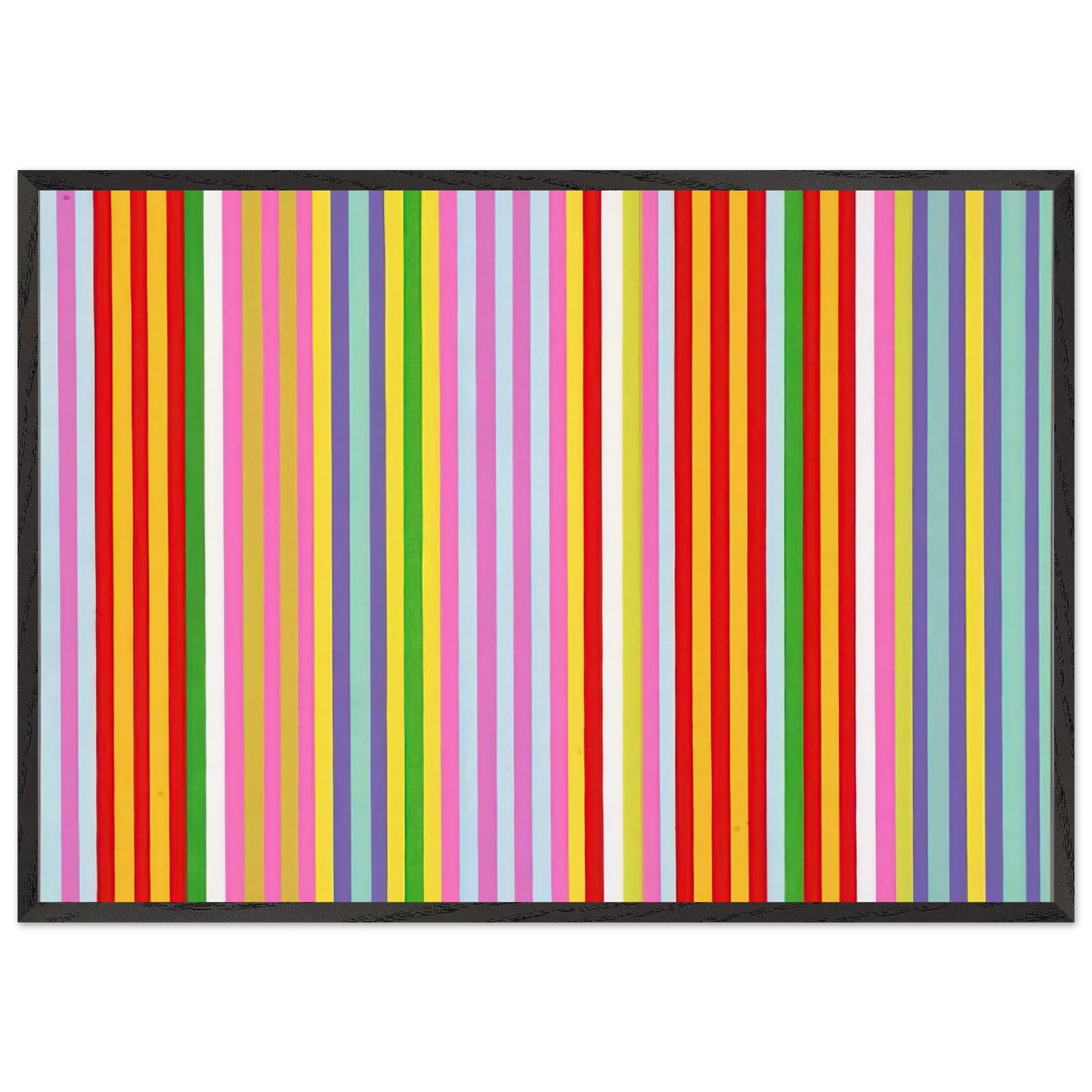 Powwow - 1969 - Gene Davis 70x100 cm / 28x40 inches Framed Art Print – Black Wooden Frame
