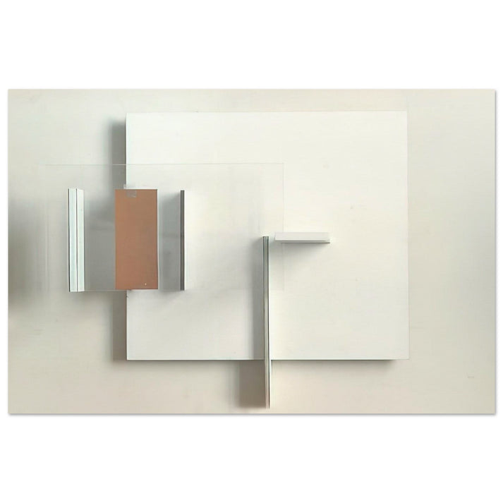 Abstract in White, Black and Ochre - 1962 - Victor Pasmore Art Prints - 100x150 cm / 40x60″ inches | Victor Pasmore Poster | Victor Pasmore Prints