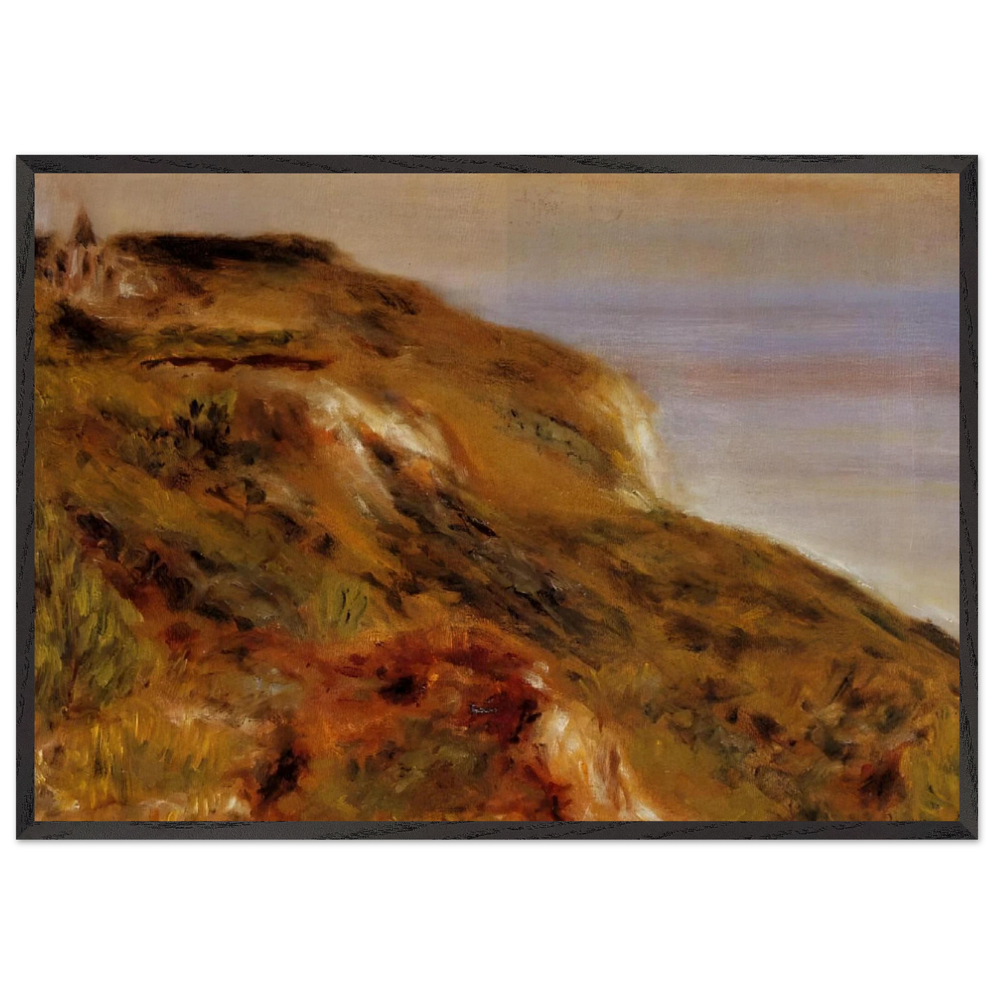 The Varangeville Church and the Cliffs - Pierre-Auguste Renoir 70x100 cm / 28x40 inches Framed Art Print – Black Wooden Frame