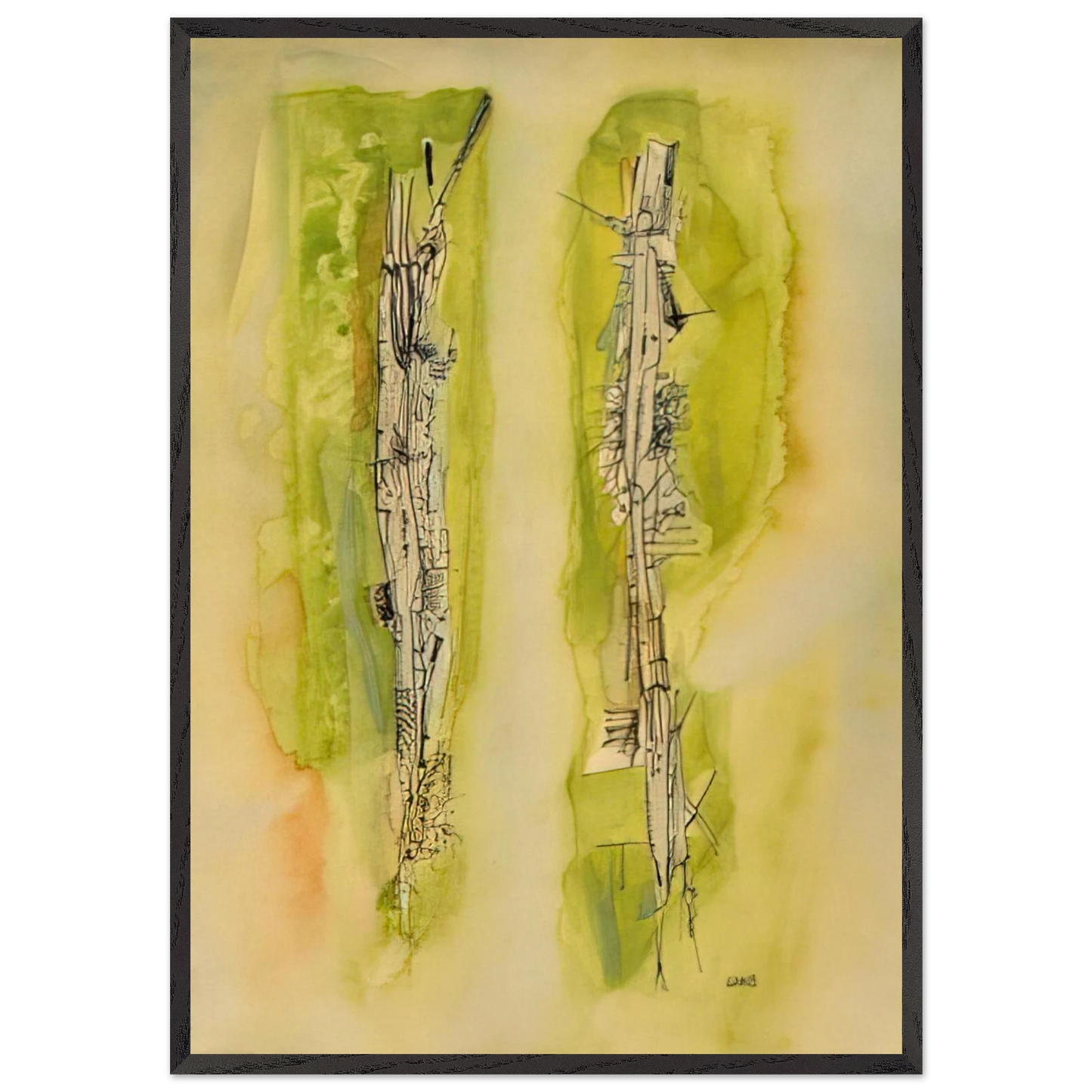 Untitled - 1940 N3 - Wols 70x100 cm / 28x40 inches Framed Art Print – Black Wooden Frame
