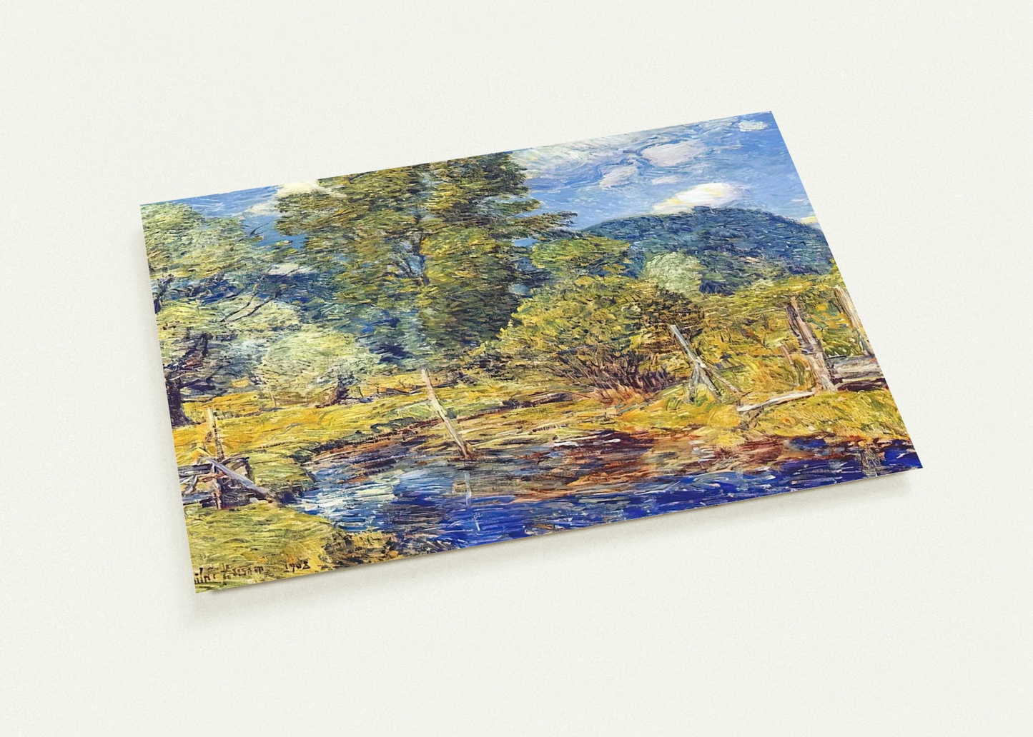 Bedford Hills By Childe Hassam Pack of 10 Post Cards | Childe Hassam Post Cards | A6 (10.5 x 14.8 cm) - 4.1 x 5.8 inches