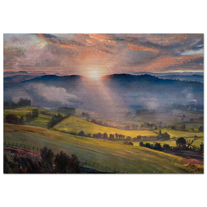 SUNDOWN 1947 - Laura Knight Brushed Aluminum Print - 70x100 cm / 28x40 inches | Laura Knight Aluminum Print | Laura Knight Prints