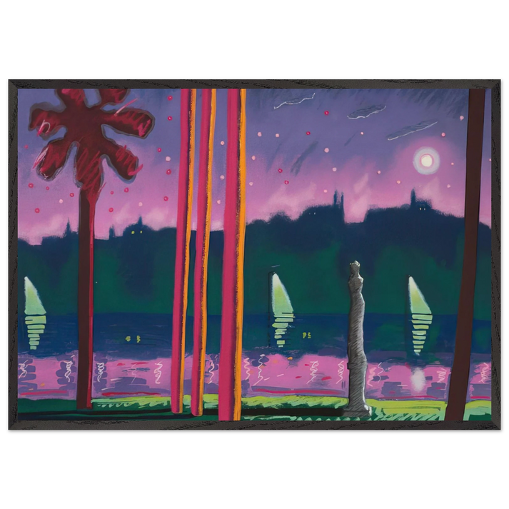 Suave Como La Noche - 1982 - Carlos Almaraz 70x100 cm / 28x40 inches Framed Art Print – Black Wooden Frame