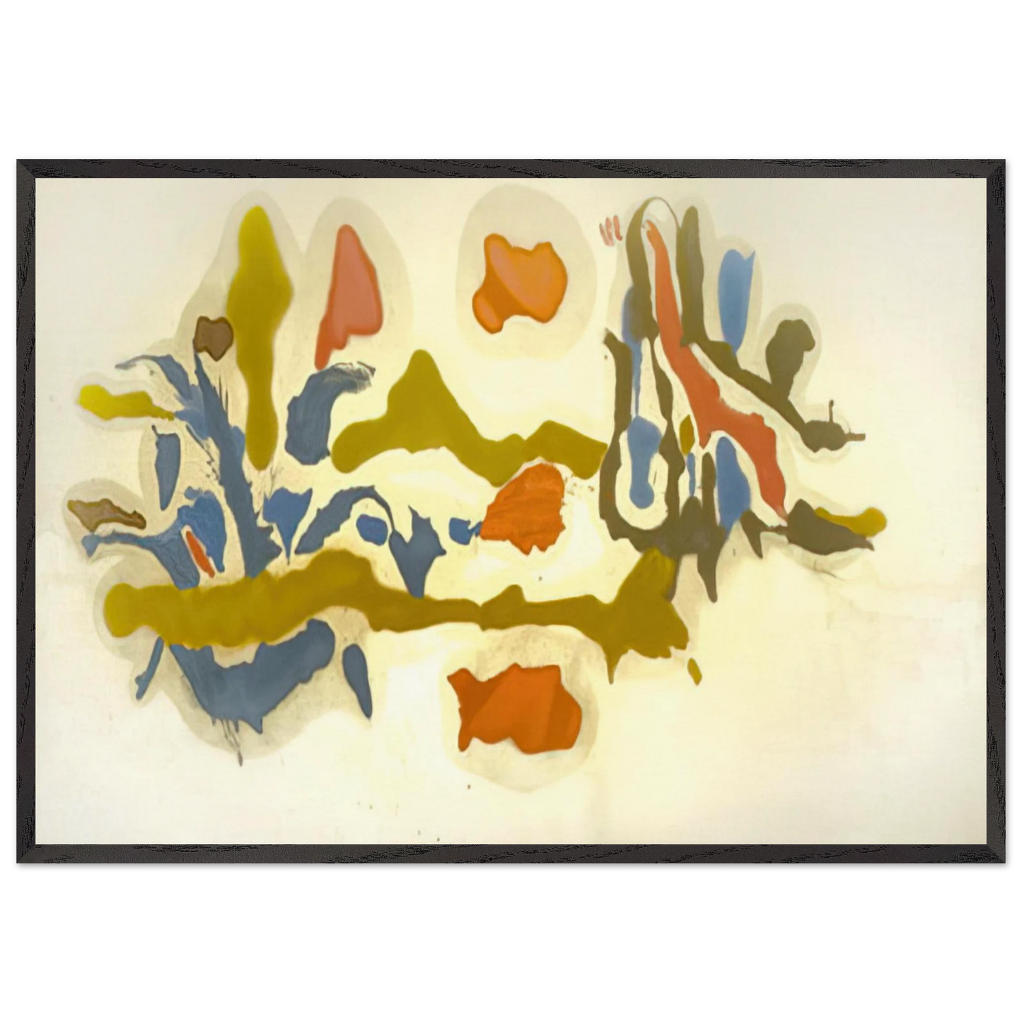 Seascape with Dunes - 1962 - Helen Frankenthaler 70x100 cm / 28x40 inches Framed Art Print – Black Wooden Frame
