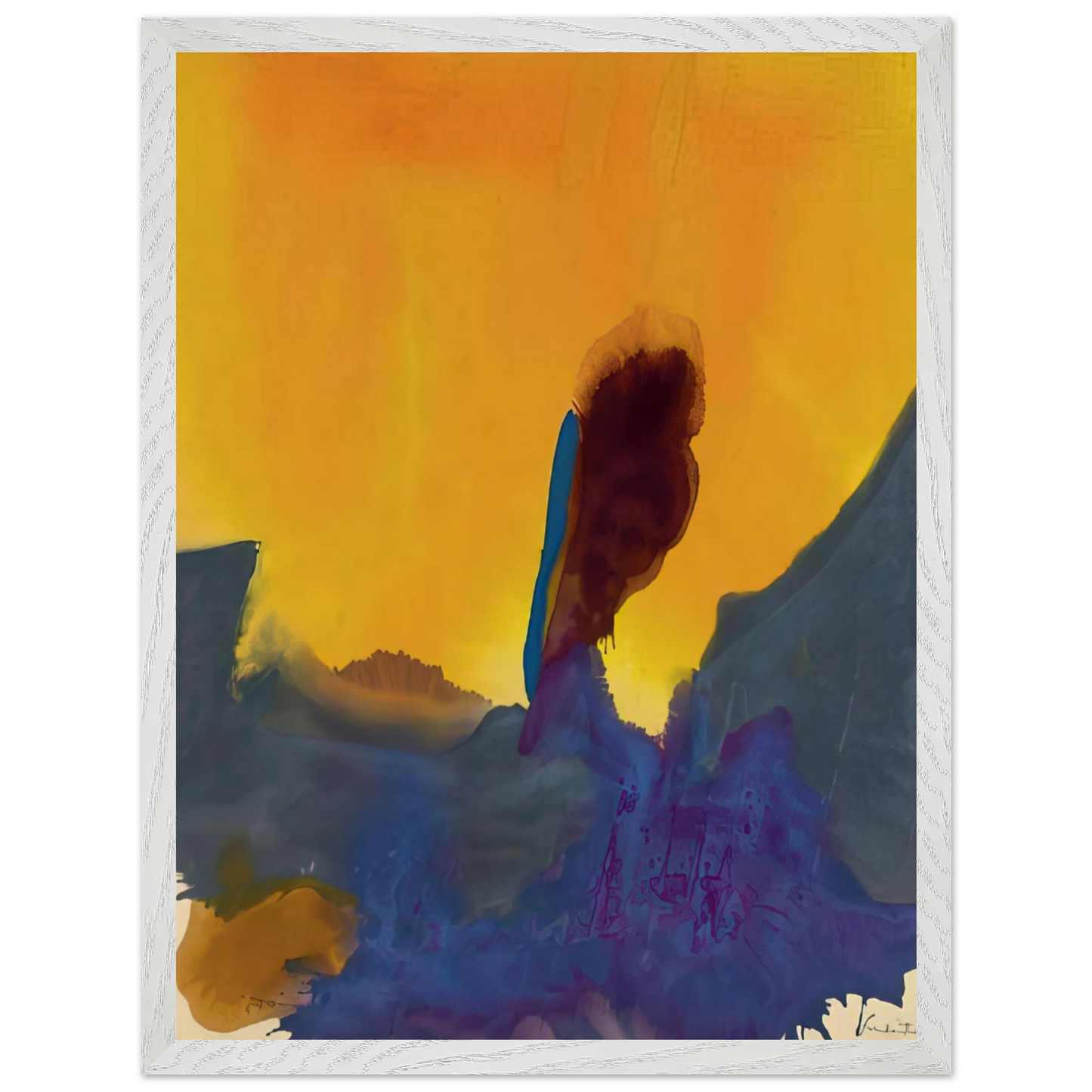 Helen Frankenthaler - Glow II - 1968 Wall art - A3 (29.7 x 42 cm) - Premium Wooden Framed Poster With Fine Art Paper-canvas - Wood frame