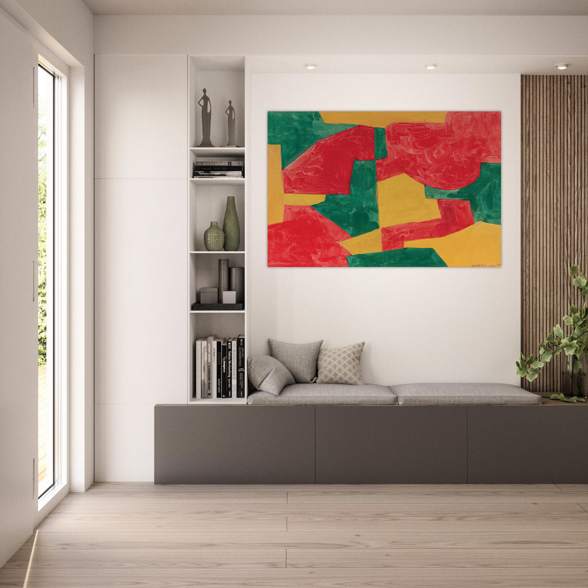 Composition verte, rouge et jaune - 1964 - Serge Poliakoff Art Prints - 100x150 cm / 40x60″ inches | Serge Poliakoff Poster | Serge Poliakoff Prints