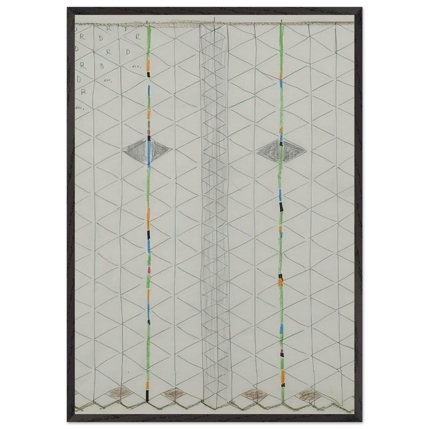 Untitled 1 - 1984 - Bruno Munari 70x100 cm / 28x40 inches Framed Art Print – Black Wooden Frame
