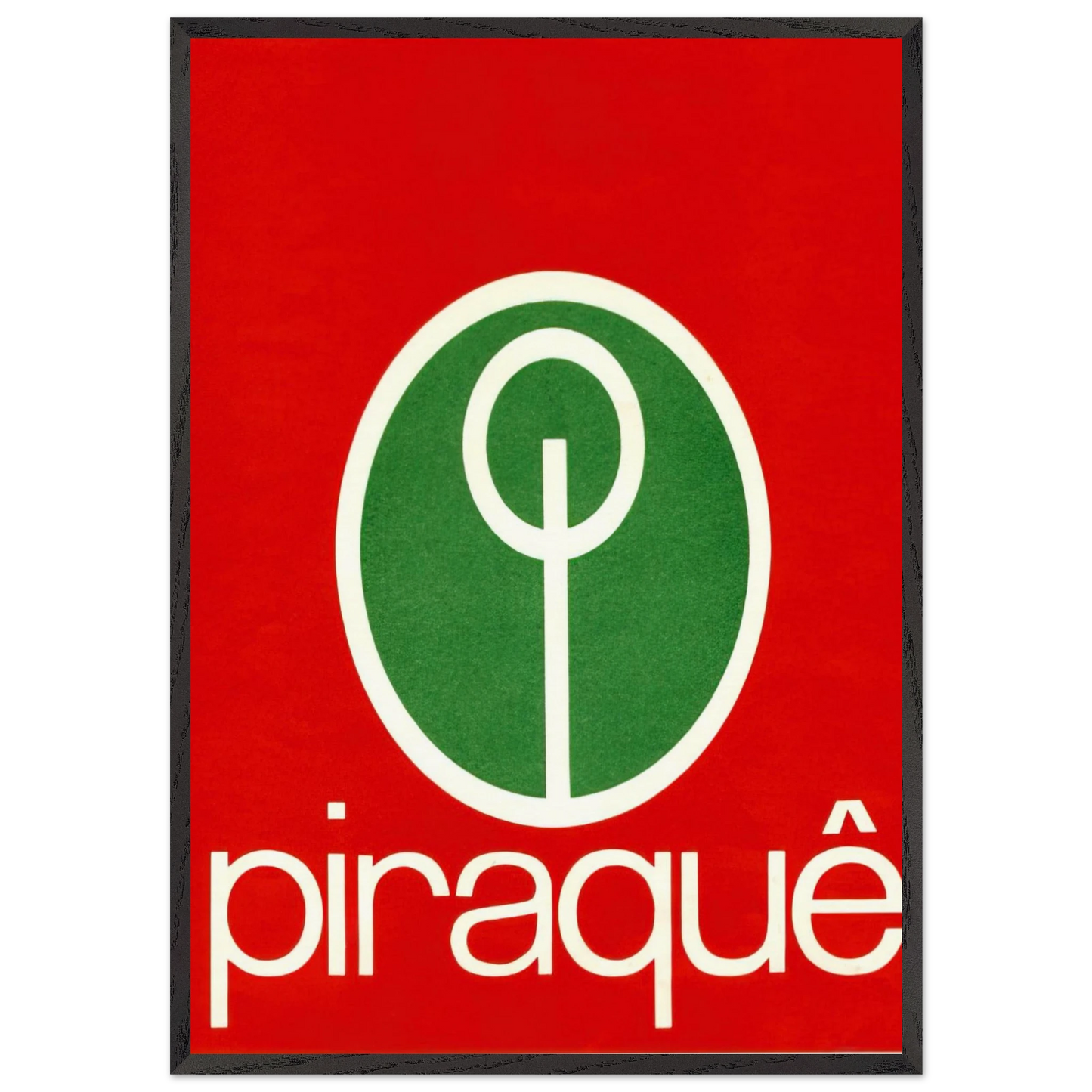 Logo Piraque - 1970 - Lygia Pape 70x100 cm / 28x40 inches Framed Art Print – Black Wooden Frame
