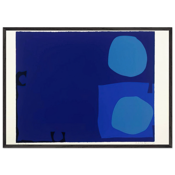 Four Blues Two Discs - 1970 - Patrick Heron 70x100 cm / 28x40 inches Framed Art Print – Black Wooden Frame