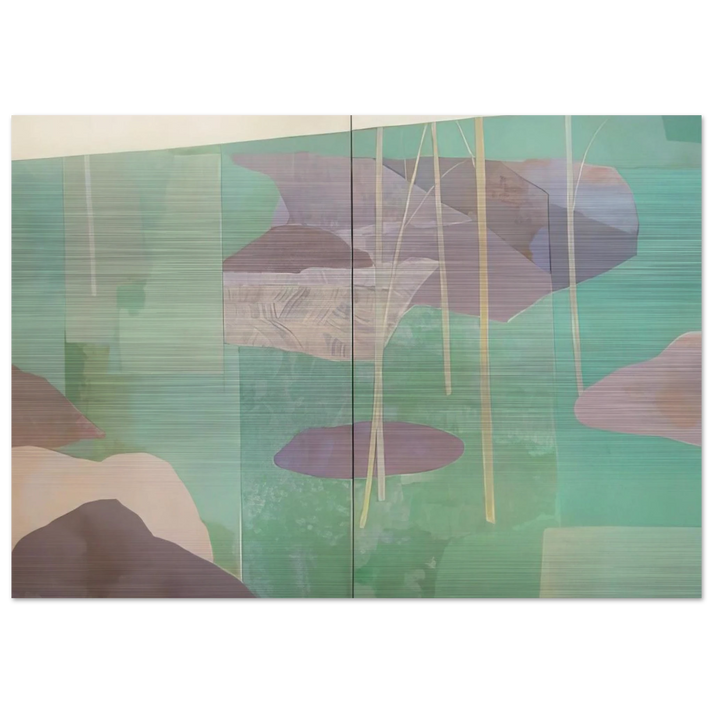 Young Bamboo Diptych - Abstract Expressionism - Kenzo Okada Brushed Aluminum Print - 70x100 cm / 28x40 inches | Kenzo Okada Aluminum Print | Kenzo Okada Prints