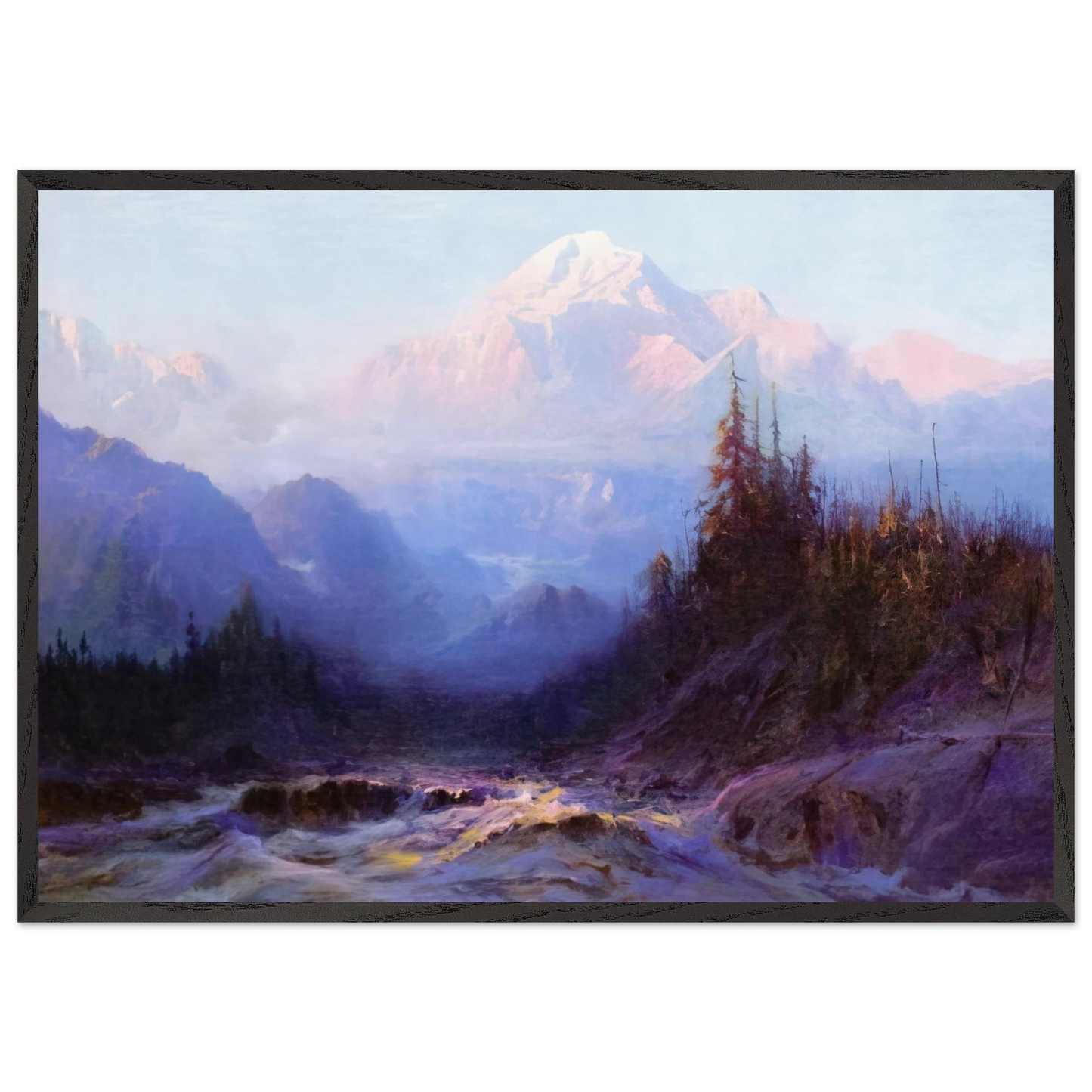 Mount McKinley - 1925 - Sydney Laurence 70x100 cm / 28x40 inches Framed Art Print – Black Wooden Frame