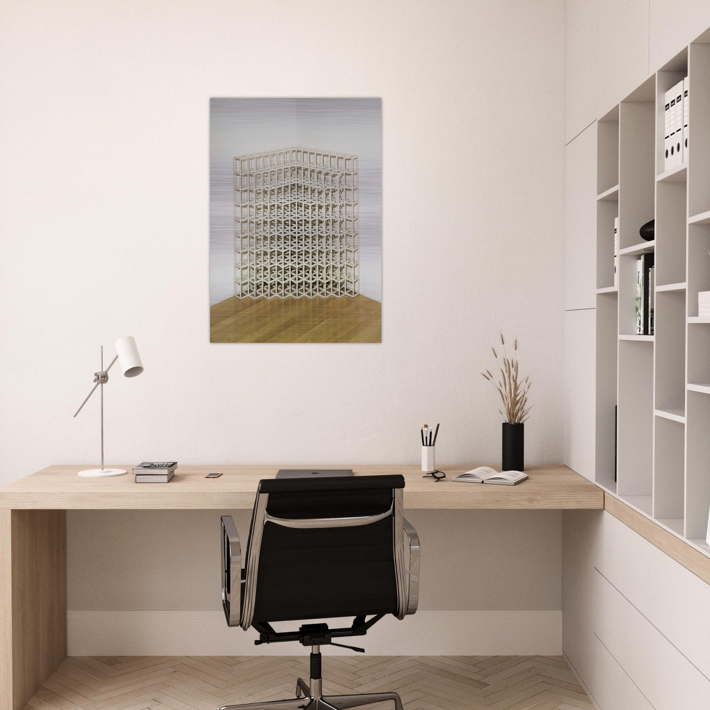 Corner Piece No. 2 - Sol LeWitt Brushed Aluminum Print - 70x100 cm / 28x40 inches | Sol LeWitt Aluminum Print | Sol LeWitt Prints