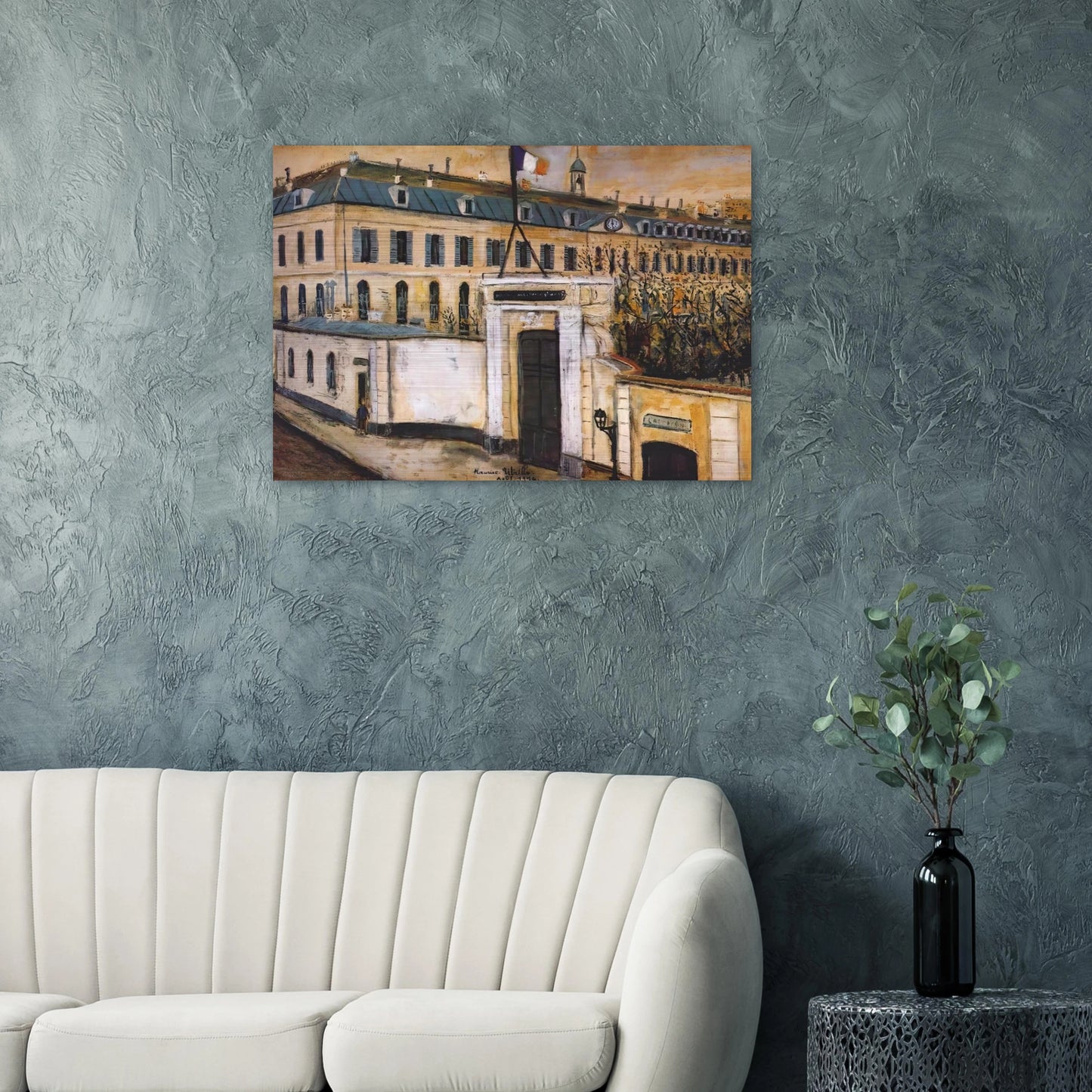 MILITARY HOSPITAL - Maurice Utrillo Brushed Aluminum Print - 70x100 cm / 28x40 inches | Maurice Utrillo Aluminum Print | Maurice Utrillo Prints