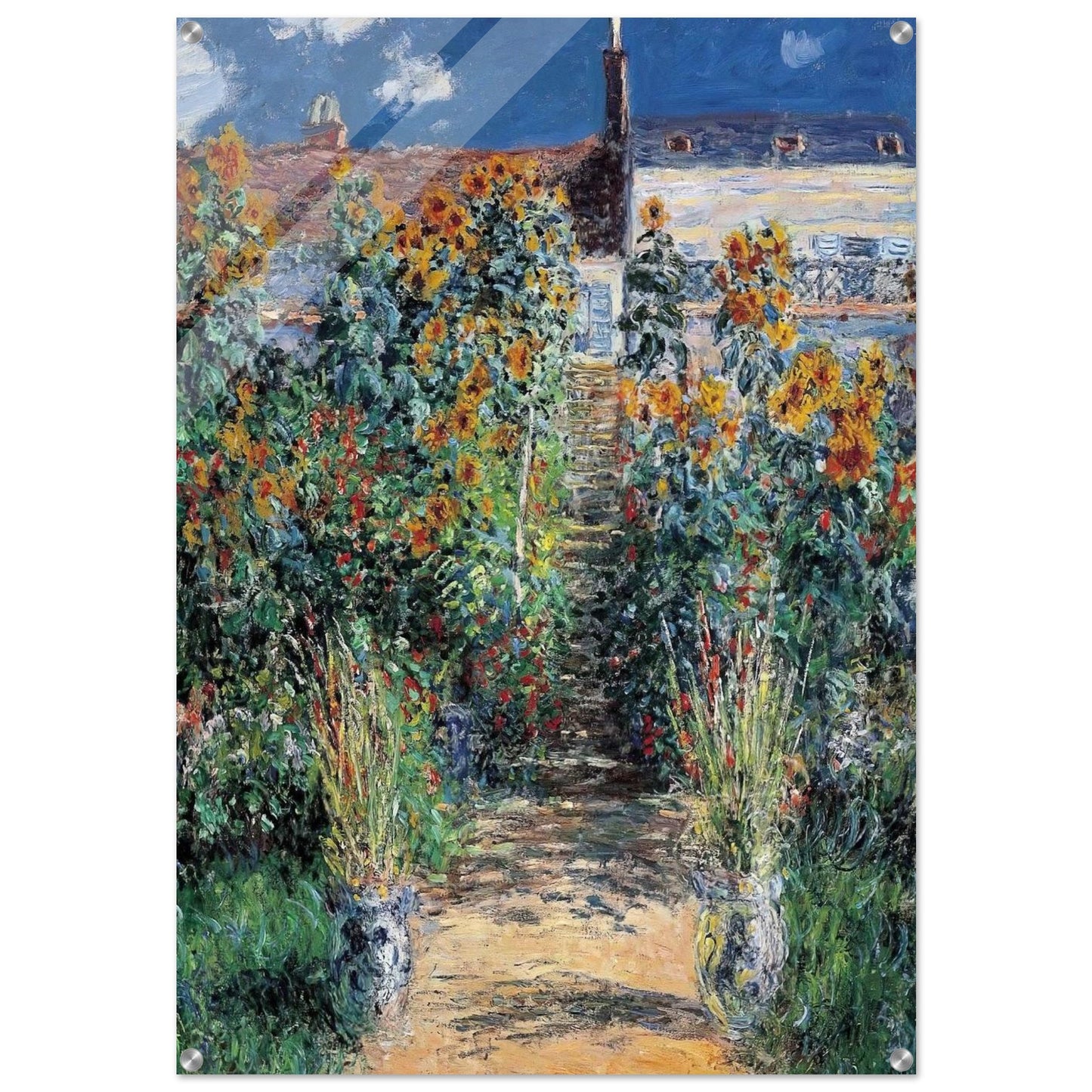 The Garden at Vetheuil - claude monet Acrylic Print - 70x100 cm / 28x40″ inches