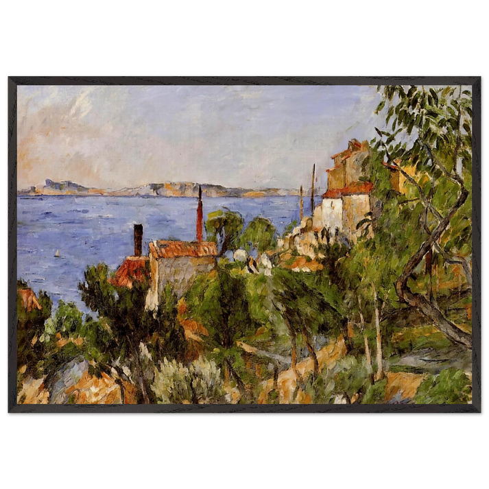 Landscape Study after Nature - Paul Cezanne 70x100 cm / 28x40 inches Framed Art Print – Black Wooden Frame