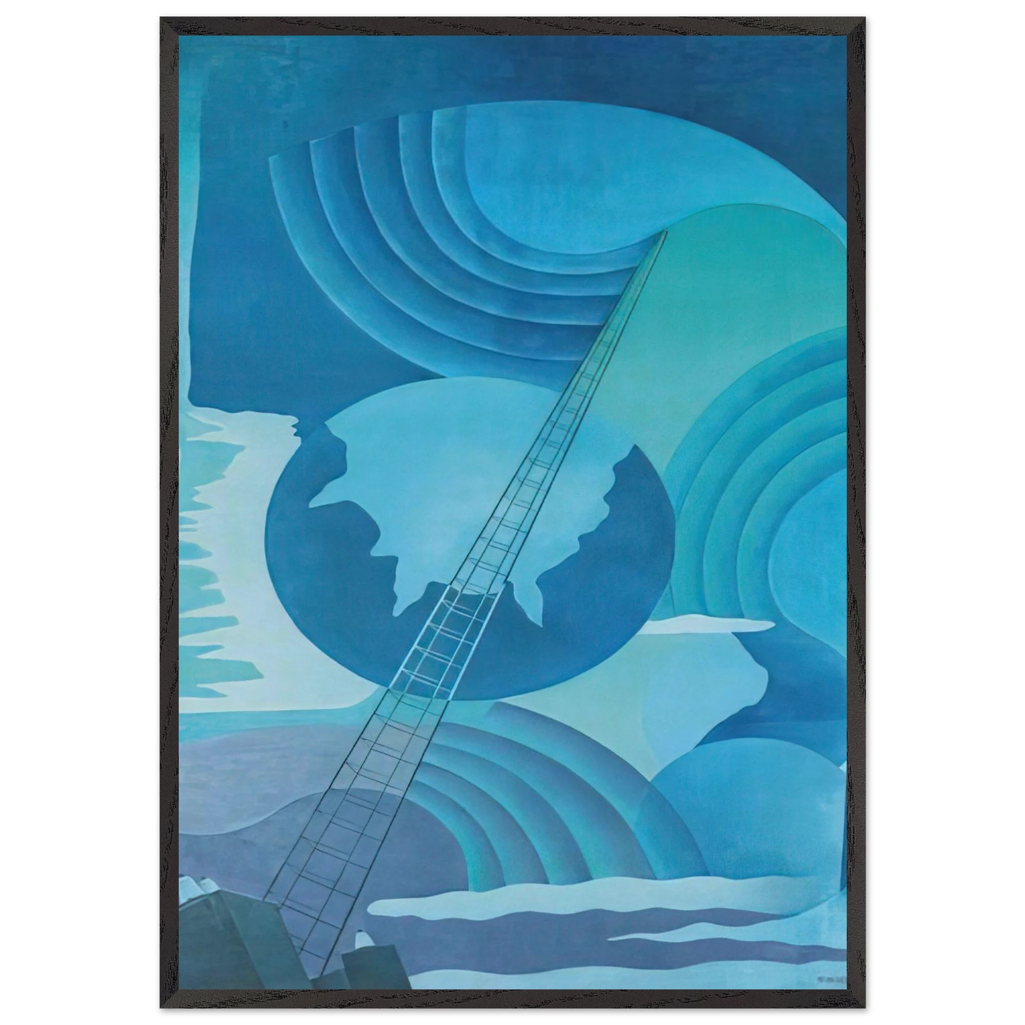 Synthesis of Radio Communications - 1933 - 1934 Palermo Sicily Italy - Benedetta Cappa 70x100 cm / 28x40 inches Framed Art Print – Black Wooden Frame