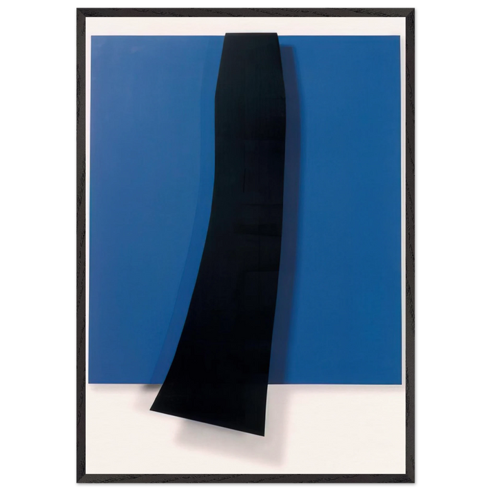 Black over Blue - Ellsworth Kelly 70x100 cm / 28x40 inches Framed Art Print – Black Wooden Frame