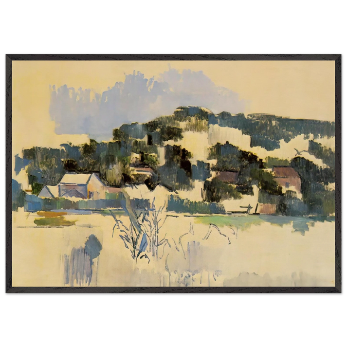 Houses on the hill N2 - Paul Cezanne 70x100 cm / 28x40 inches Framed Art Print – Black Wooden Frame