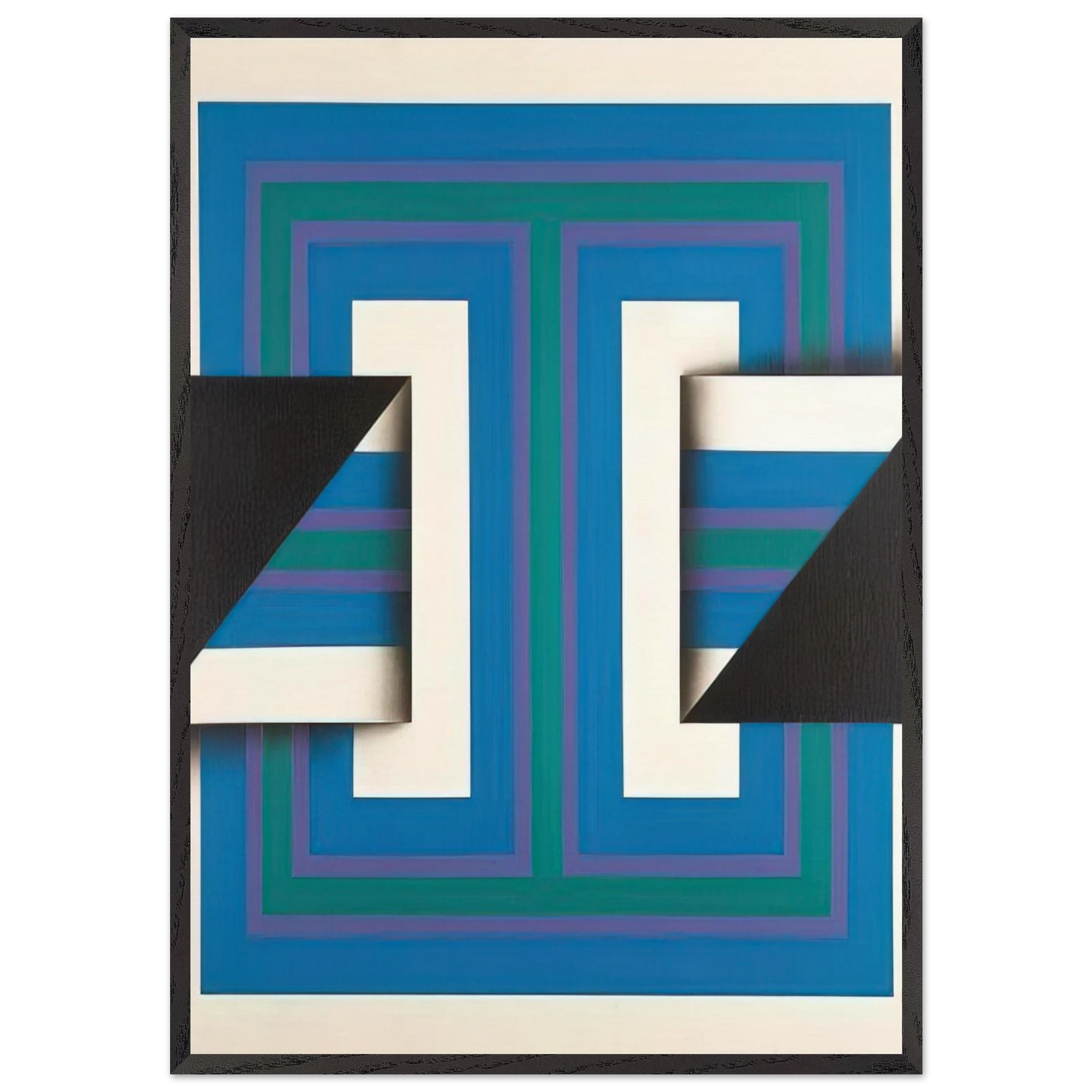 Palindrome 10 - 1967 - Omar Rayo 70x100 cm / 28x40 inches Framed Art Print – Black Wooden Frame