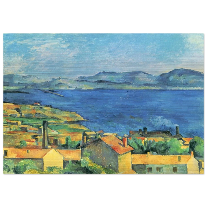 The Gulf of Marseille Seen from L'Estaque - Paul Cézanne Brushed Aluminum Print - 70x100 cm / 28x40 inches | Paul Cézanne Aluminum Print | Paul Cézanne Prints