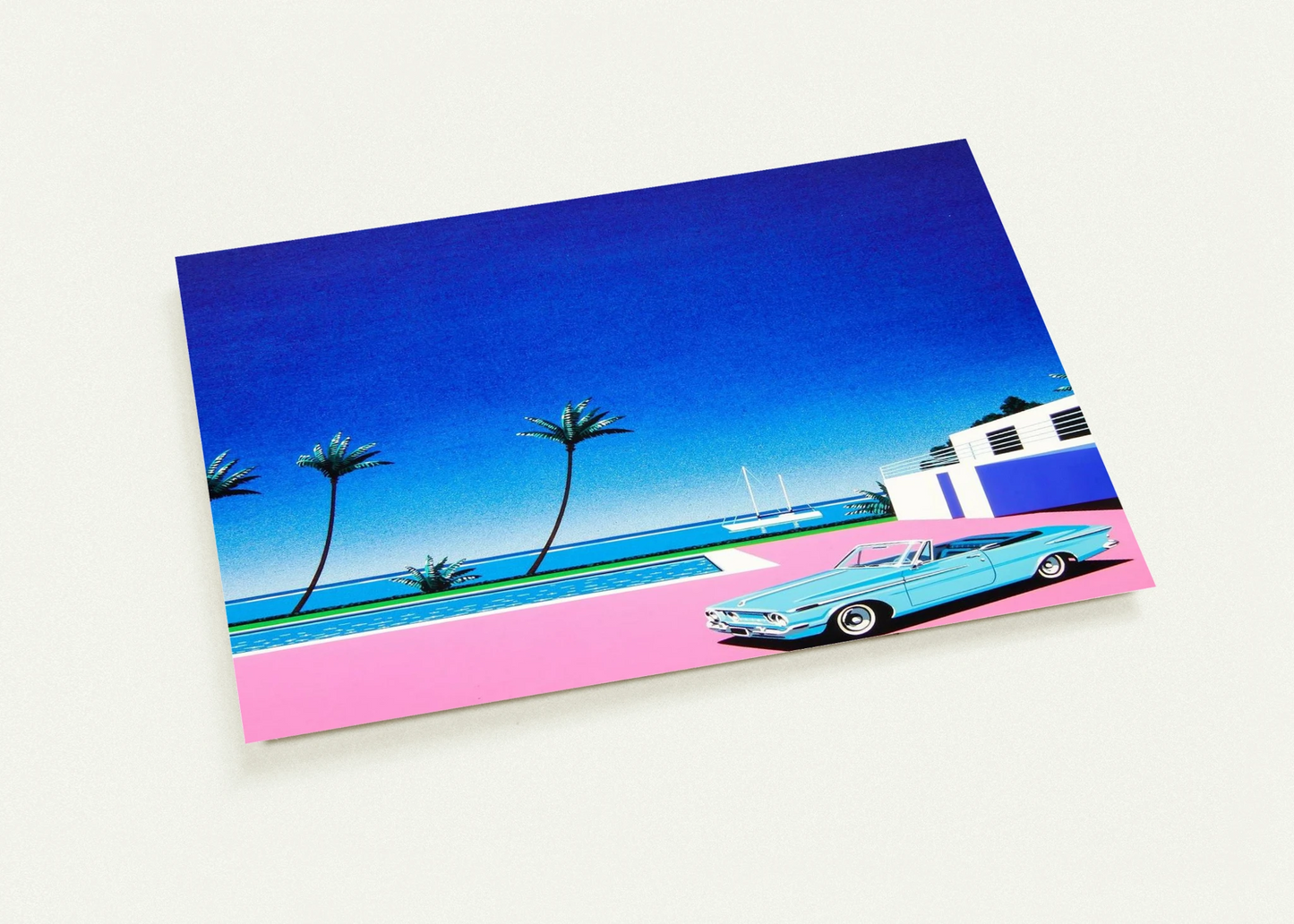 Pink Driveway By Hiroshi Nagai Pack of 10 Post Cards | Hiroshi Nagai Post Cards | A6 (10.5 x 14.8 cm) - 4.1 x 5.8 inches