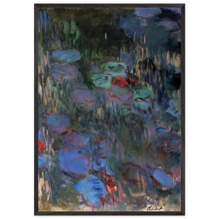 Water Lilies Reflections of Weeping Willows right half - claude monet 70x100 cm / 28x40 inches Framed Art Print – Black Wooden Frame