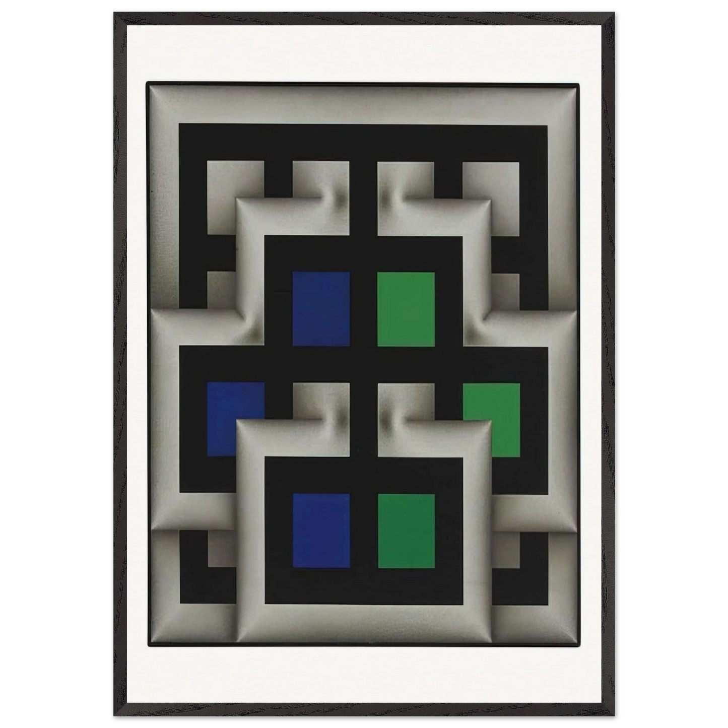 Sararas XX - 1981 - Omar Rayo 70x100 cm / 28x40 inches Framed Art Print – Black Wooden Frame