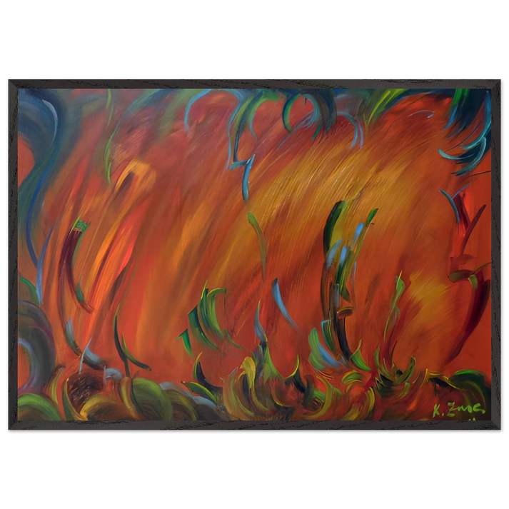 Evening N2 - Konrad Zuse 70x100 cm / 28x40 inches Framed Art Print – Black Wooden Frame