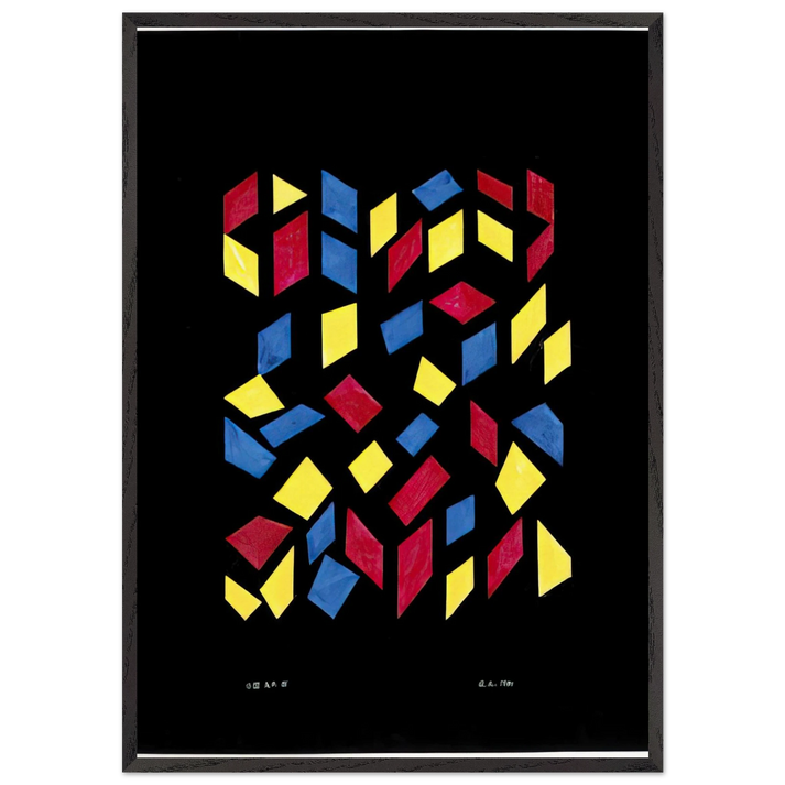 ORCHESTRA III 1980 - Anni Albers 70x100 cm / 28x40 inches Framed Art Print – Black Wooden Frame