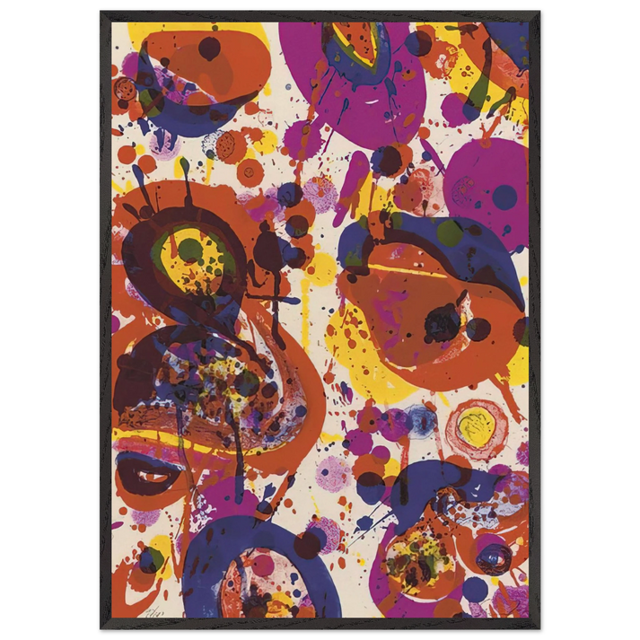 Untitled from Pasadena Box Lembark L57 - Sam Francis 70x100 cm / 28x40 inches Framed Art Print – Black Wooden Frame