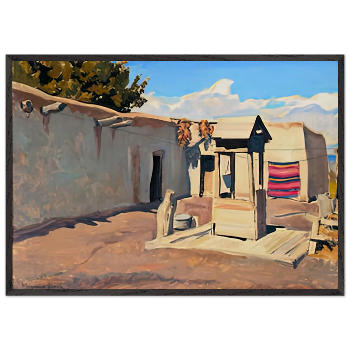 OLD PATIO 1931 - Maynard Dixon 70x100 cm / 28x40 inches Framed Art Print – Black Wooden Frame