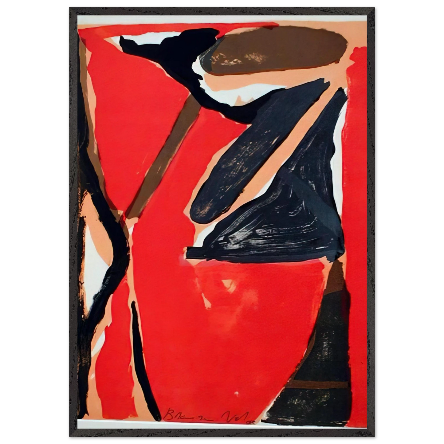 LUnique III - 1973 - Bram van Velde 70x100 cm / 28x40 inches Framed Art Print – Black Wooden Frame