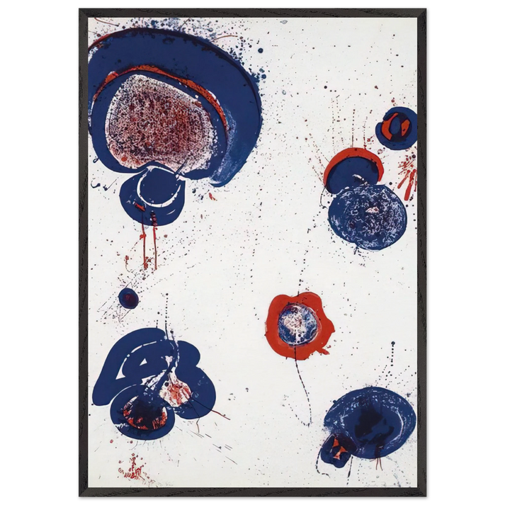 Chinese Planet - Sam Francis 70x100 cm / 28x40 inches Framed Art Print – Black Wooden Frame